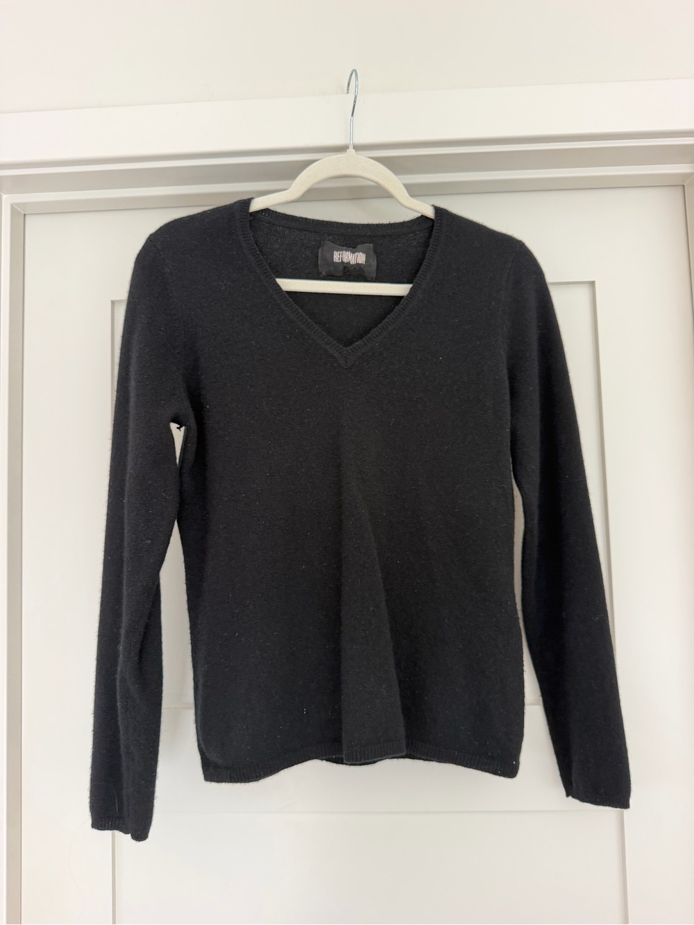 Reformation Black V-Neck Sweater